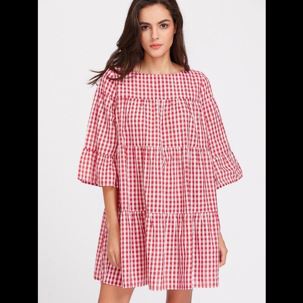 ** sold ** Red & white gingham dress